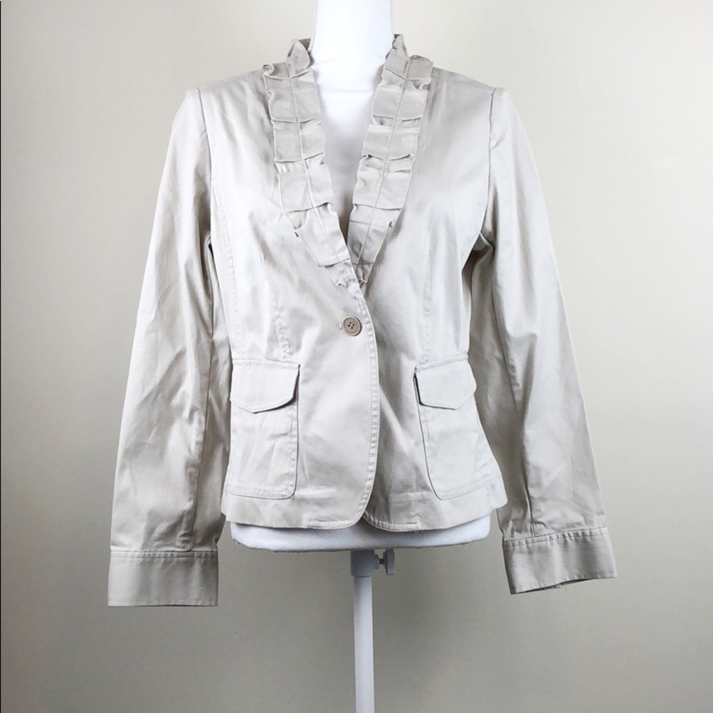 Talbots Grace Fit Khaki Blazer Jacket Size 10